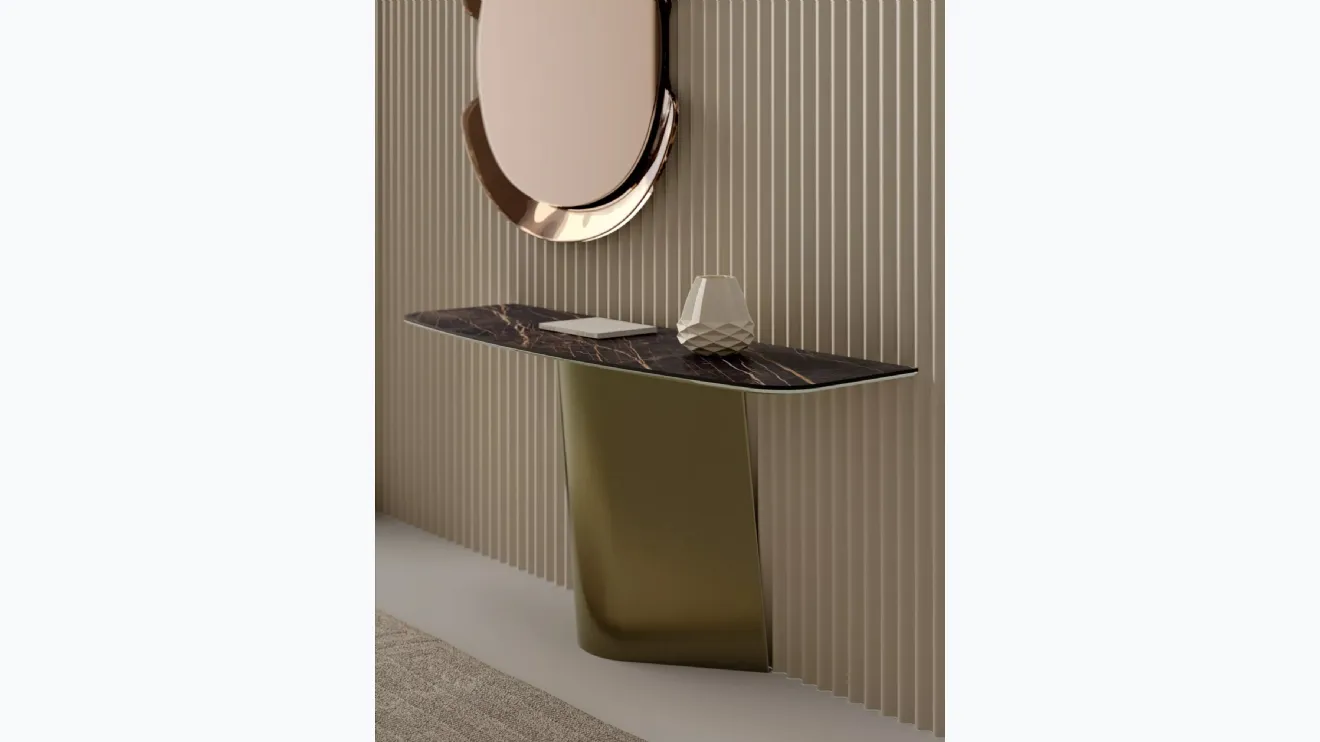 Meuble d'entrée Kimono Console avec dessus en SuperMarbre de Bontempi