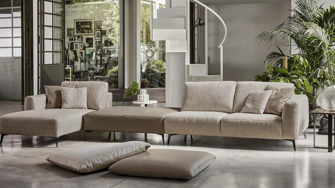 Canapé avec méridienne Liverpool de Rosini Divani